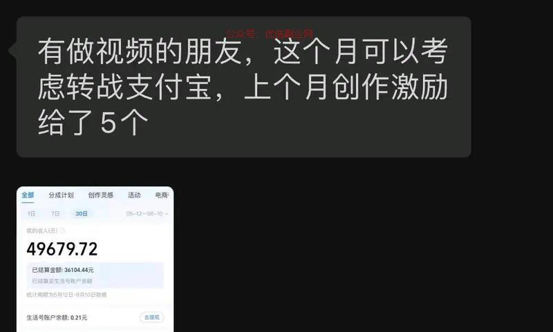 支付宝视频号流量扶持激…#情报-搞钱情报论坛-网创交流-优选副业网